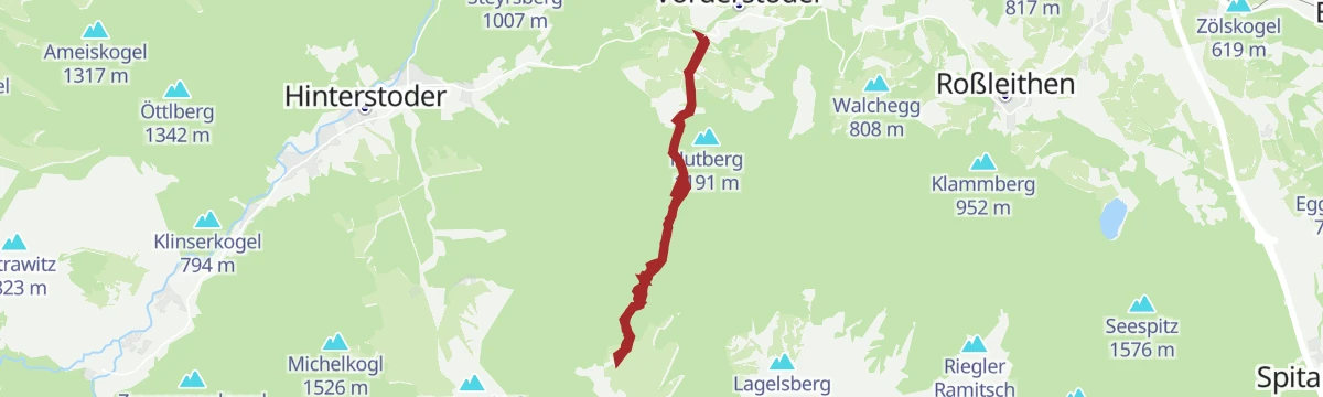 Route map: Skitour Wilde (Tourengebiet Vorderstoder)